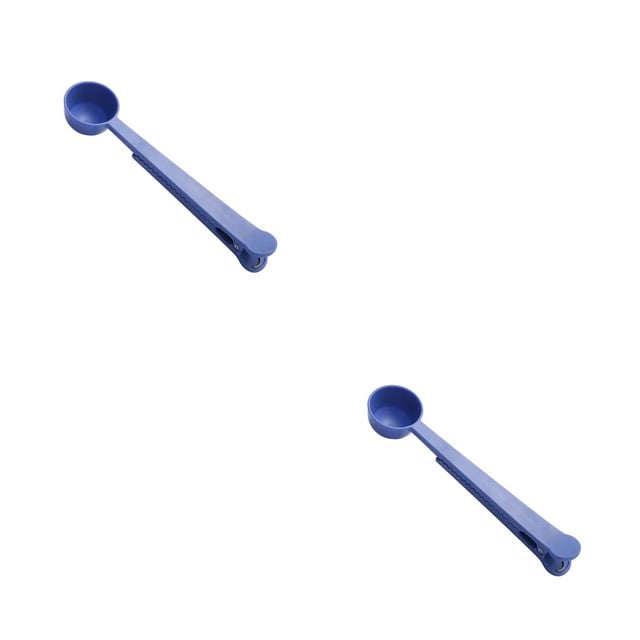 Billuyoard Clip sellador de alimentos 2 en 1, cuchara medidora de café en polvo para cocina, bolsa de plástico, abrazadera lavable, azul para el Type2 NO2