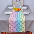 thumbnail image 2 of Table Runner Dresser Scarf 18 x 72 Inch Mermaid Scales Rainbow Color Table Runners Non-Slip Heat Kitchen Dining Table Decor for Kitchen Farmhouse Indoor Outdoor Home Party, 2 of 7