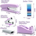 Girly, Colorful and Cute Purple Office Supplies Set with Small Desk