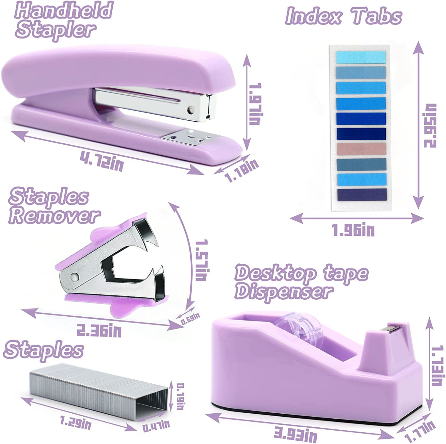 INvench Purple Office Supplies Desk Organizer Kit photo 5