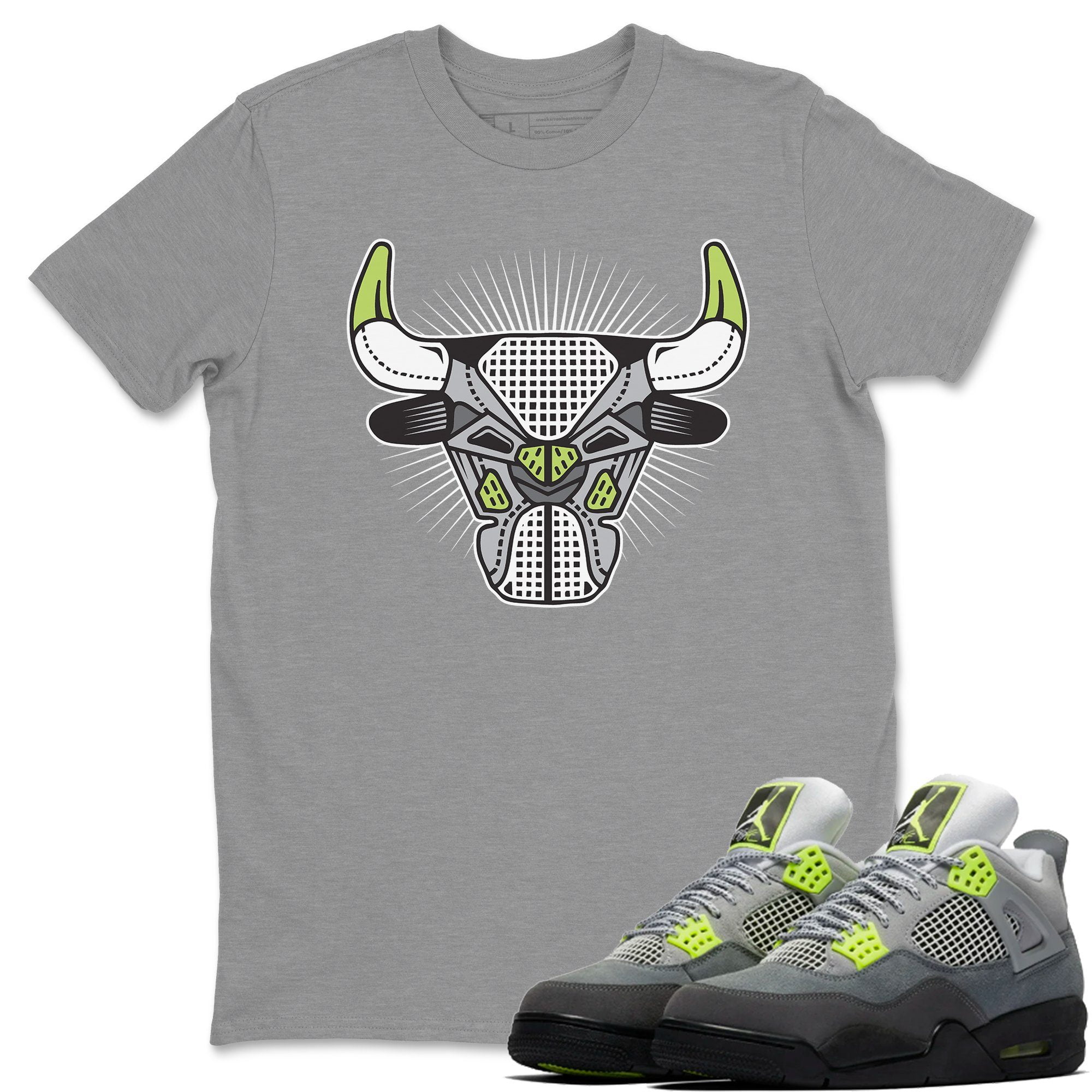 365 Printing - Bull Head Heather Grey T-Shirt Jordan 4 95 Neon Sneaker  Outfit - AJ4 - Walmart.com - Walmart.com
