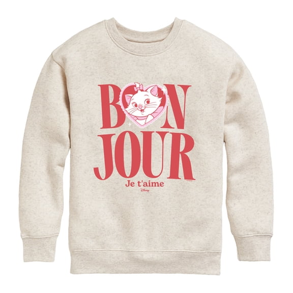 Aristocats - Bonjour Marie Graphic Long Sleeve Fleece Sweatshirt