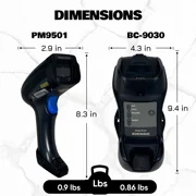 Datalogic PowerScan PM9501 + BC9030 – Industrial 910MHz Wireless Barcode Scanner
