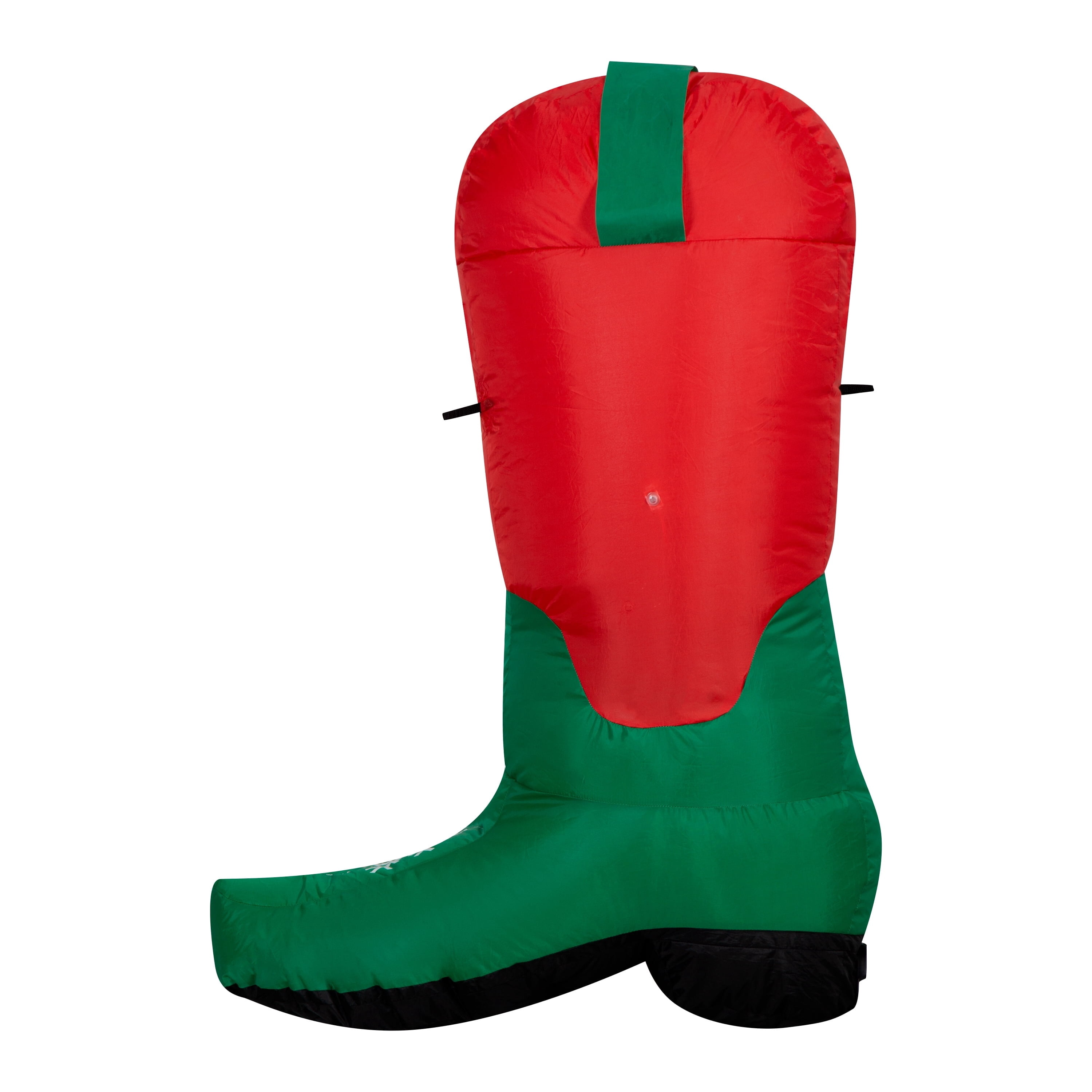 Red/Green/White Cowboy Boot Christmas Airblown Yard Inflatable, 3.5', by Holiday Time