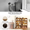 thumbnail image 5 of 3-Tier Bookcase, 31.5 Inch Industrial Storage Wall Shelf, Display Shelf for Living room, Bedroom, Retro Brown, 5 of 7