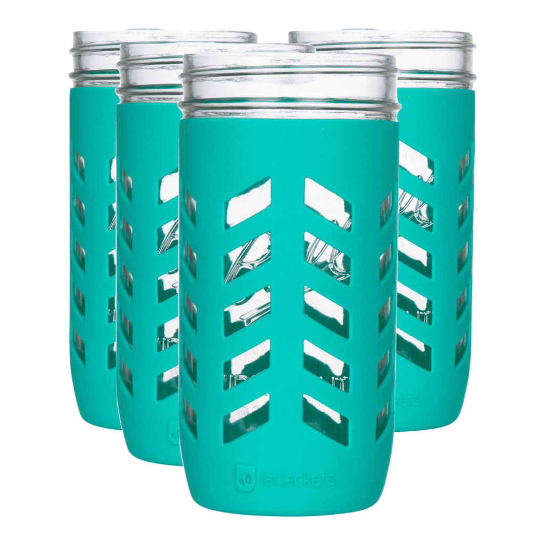 JarJackets Silicone Mason Jar Protector Sleeves 24oz (1.5 pint) Wide
