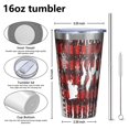 thumbnail image 4 of 16oz Tumblers Red Christmas Pattern Stainless Steel Vacuum Insulated Double Wall Travel Tumbler Cups Mug with Lid and Straw,Cleaning Brush for Coffee,Tea, 4 of 4