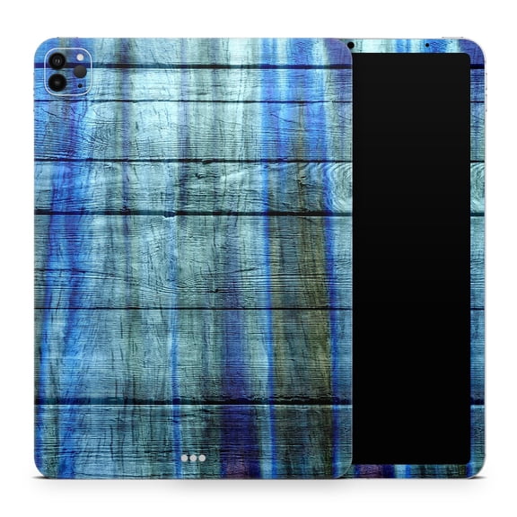 DesignSkinz Blue and Green Tye-Dyed Wood Full-Body Skin Decal Wrap Cover for iPad (A1219/A1337)