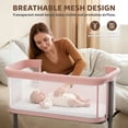 thumbnail image 6 of AILEEKISS Bedside Bassinet for Newborn, 6 Height Adjustable Baby Bassinet with Wheels, Pink, 6 of 10