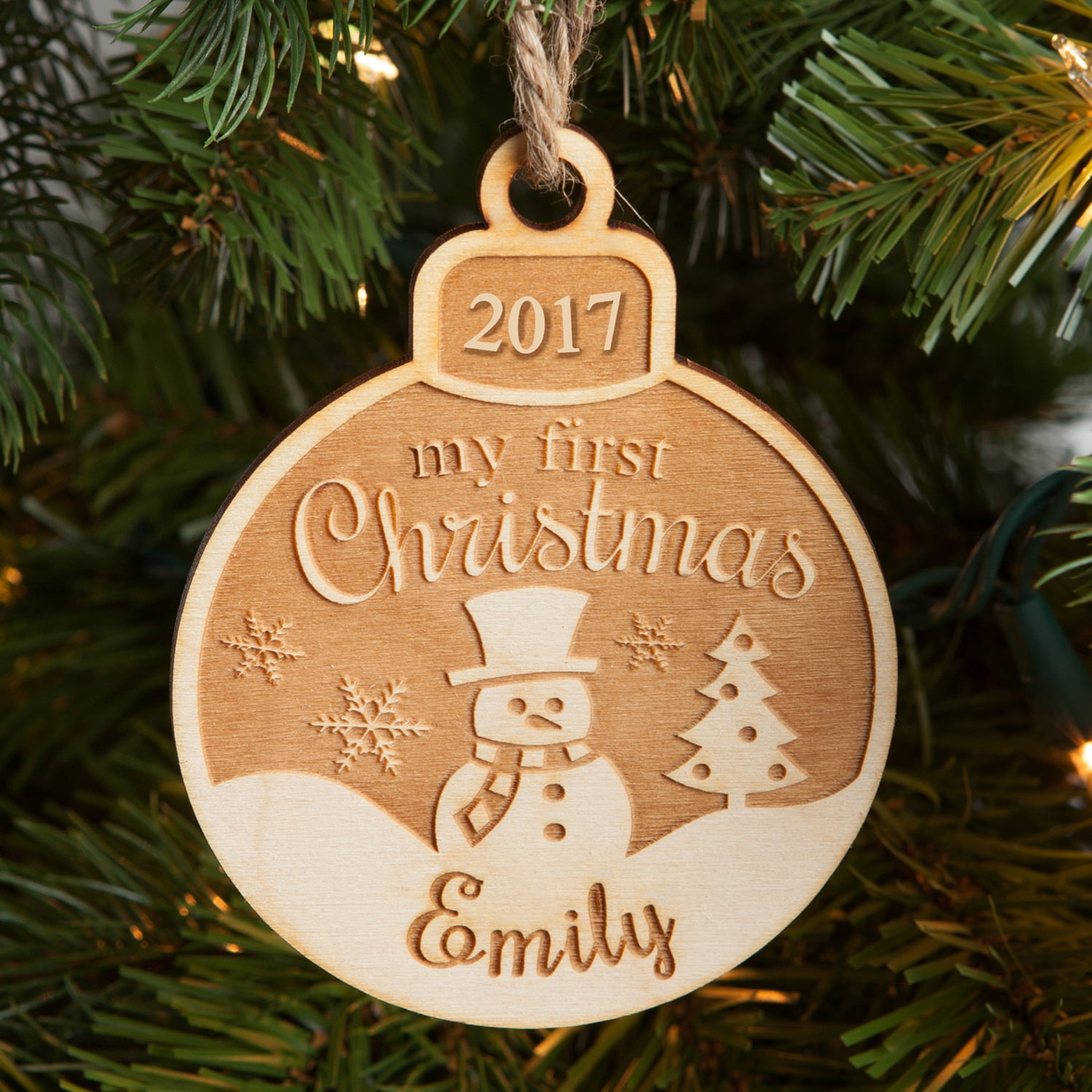 Christmas Ornament Box - Etched On Wood