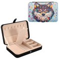 thumbnail image 2 of Leather Jewelry Box Rectangular 8.27x5.5x1.78In Travel Jewelry Storage Earrings Necklace Bracelet Watch Brooch Storage The Wolf and The Rain, 2 of 8