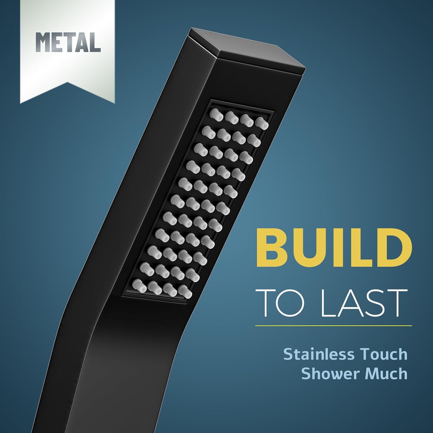 ROSYNEY 12 Inch Metal Rain Shower Heads with Handheld Spray, Dual Shower Head with Adjustable Slide Bar and Stainless Steel Hose, Height Adjustable, Matte Black