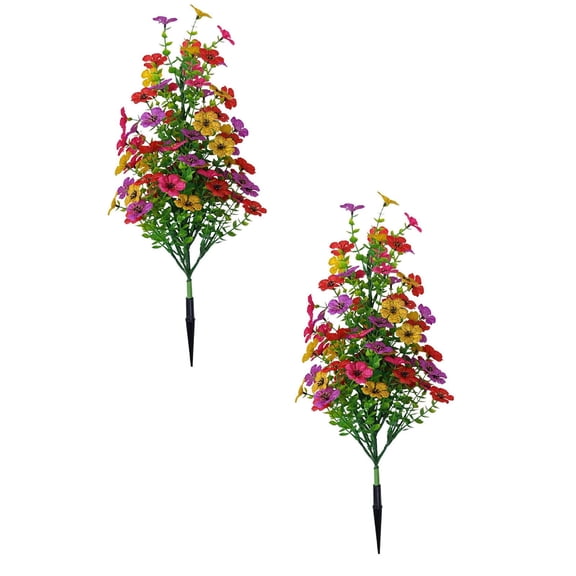 Artificial Flowers for Outdoors, 2025 New UV Resistant Artificial Outdoor Silk Flowers, Flowers for for Spring Summer Garden Home Porch Decor, 19.6 Inch (Multicolor)
