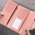 thumbnail image 3 of Zunfee Women's Faux Leather Wallet - Pink, Long Folding Slim Design with Flap Buckle Closure, Waterproof, Affordable Everyday Card Holder for Ladies, Free Size, 3 of 3