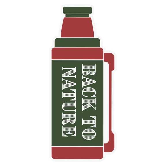 Back To Nature Hiking Thermos Decorative Car Truck Window Sticker Decal Vinyl Die-Cut Badge Emblem Vacation Souvenir Travel Gear