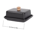thumbnail image 3 of Ceramic Butter Dish with Lid, Covered Porcelain Food Container with Wooden Knob, Countertop Keeper for Butter Cheese Sauces Leftovers and Serving, 3 of 6