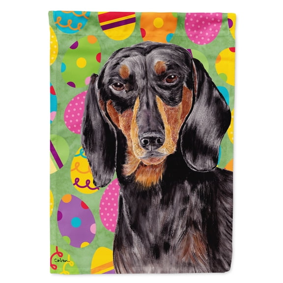 Carolines Treasures SC9443-FLAG-PARENT Dachshund Easter Eggtravaganza Flag  multicolor