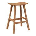 thumbnail image 3 of WestinTrends Malibu HDPE Outdoor Patio 29" Bar Stool Saddle Seat, Teak, 3 of 14