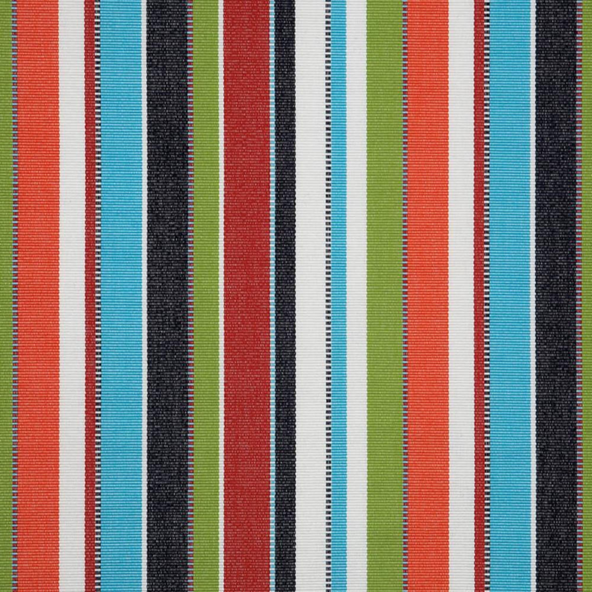 Casual Cushion Outdoor Lumbar Pillow, Striped Sunbrella Fade-Resistant for Patio Furniture & Porch Swings, 22"W x 9"L, 6" thick, Reversible, Carousel Confetti