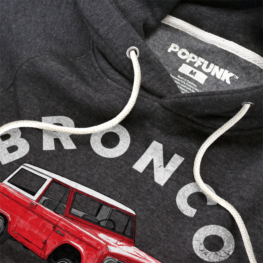 Ford Bronco Bronco Illustrated Unisex Adult Slim Fit Pull-Over Heather Hoodie, Charcoal, Small