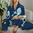 thumbnail image 6 of Uemuo Space Dinosaur Pattern Womens Pajama Sets,PJ Set for Women,Pajamas for Women Logo,Long Sleeve Pajama Set for Women,Soft Long Sleeve Top With Pants-Medium, 6 of 9