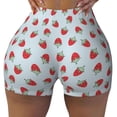 thumbnail image 2 of Salouo Hand Drawn Strawberry Print Women's Athletic Shorts,Booty Shorts Biker Shorts High Waisted Elastic Workout Shorts for Yoga Gym Running Sports-X-Large, 2 of 8