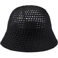 thumbnail image 5 of CoCopeaunts Womens Woven Sun Hats Floppy Wide Brim Bucket Hat Hollow Breathable Foldable Summer Beach Cap Straw Hat, 5 of 7