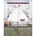 thumbnail image 2 of 4th of July Kitchen Swag Valances for Windows, Independence Day Spring Floral Love Heart Plaid Swag Valances Curtains for Living Room, Rod Pocket Window Treatments for Bathroom, Bedroom, 56"x36", 2 of 6