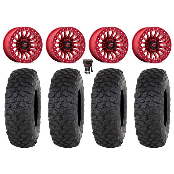 Fuel Rincon Bdlk 15" Wheels Red 32" Chicane DS Tires Polaris RZR XP 1000 / PRO XP / Ranger XP 900/1000