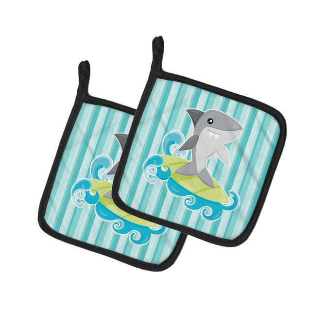 Carolines Treasures BB6942PTHD Requin de Surf sur des Rayures Paire de Porte-Pot