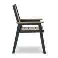 thumbnail image 3 of Benjara Mide 27 Inch Outdoor Dining Armchair Set of 2, Modern Beige and Black, 3 of 6
