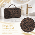 thumbnail image 6 of WANDF Travel Makeup Bag,PU Leather Toiletry Bag for Women,Waterproof Cosmetic Bag,Flat Open Portable Cosmetic Organizer for Skincare, Brushes,Travel Essentials(Brown Leopard Print), 6 of 11