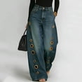 thumbnail image 2 of Taqqpue Women Baggy Jeans Casual Wide Leg High Waist Pants Loose Fit Plus Size Denim Pants with Pockets for Women, 2 of 8