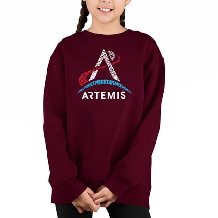 NASA Artemis Logo - Girl s Word Art Crewneck Sweatshirt