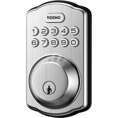 TEEHO Keyless Entry Door Lock Smart Deadbolt with Electronic Keypad for Front Door Home - Satin Nickel
