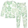 thumbnail image 2 of FORMRS Long Sleeve Top and Pants Pajama Set for Niños 2-Piece Sleepwear, Sizes 18M-8Y, Green Floral, 2 of 6