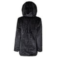 thumbnail image 4 of Women Hooded Puffer Jacket Reversible to Black Chevron Faux Fur Winter Coats - Stormy Night (Medium), 4 of 8