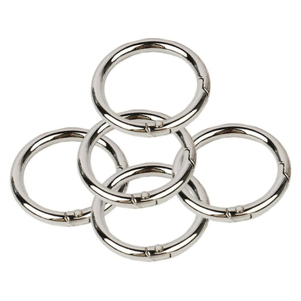 5x hebillas de anillos de resorte, hebillas para bolsos de cuero, cierres de abrazadera ligeros y modernos, broches de mosquetón redondos de aleación 32mm