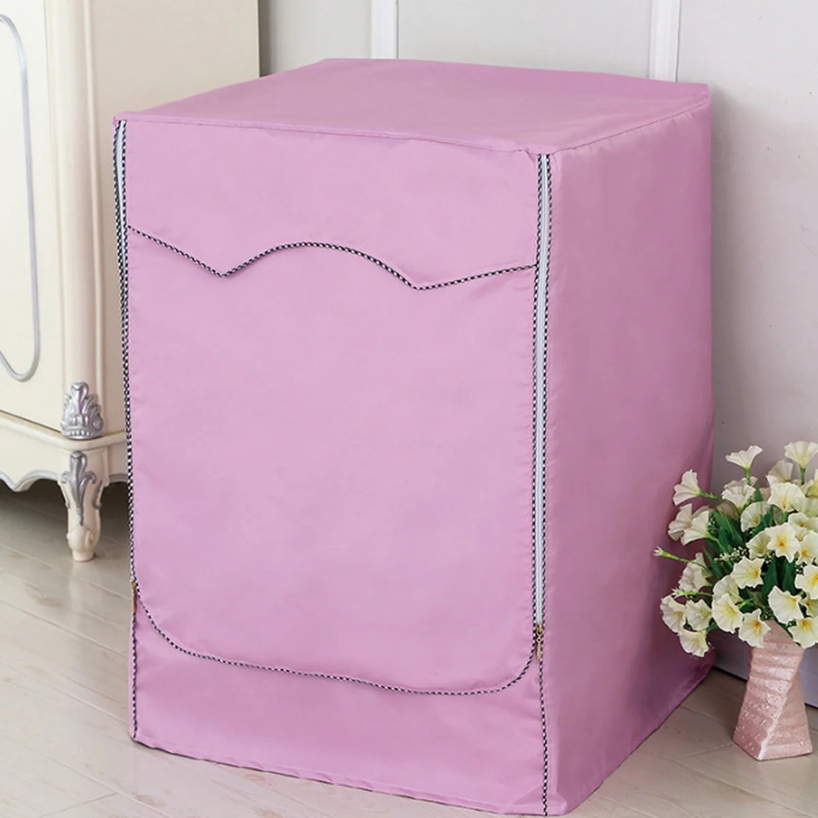 SLUOHZXI 1Pack Washer and Dryer Covers, Portable Washer Cover with Zipper Design Dustproof Waterproof Laundry Covers for Washer and Dryer, Washing Machine Cover Fit for Most Top Load Machine(Pink)
