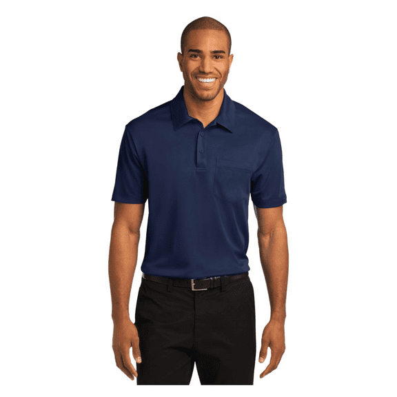 Perry Ellis Men's, Ultra Soft Touch Slub Short Sleeve Polo Shirt, DK Saphire, M