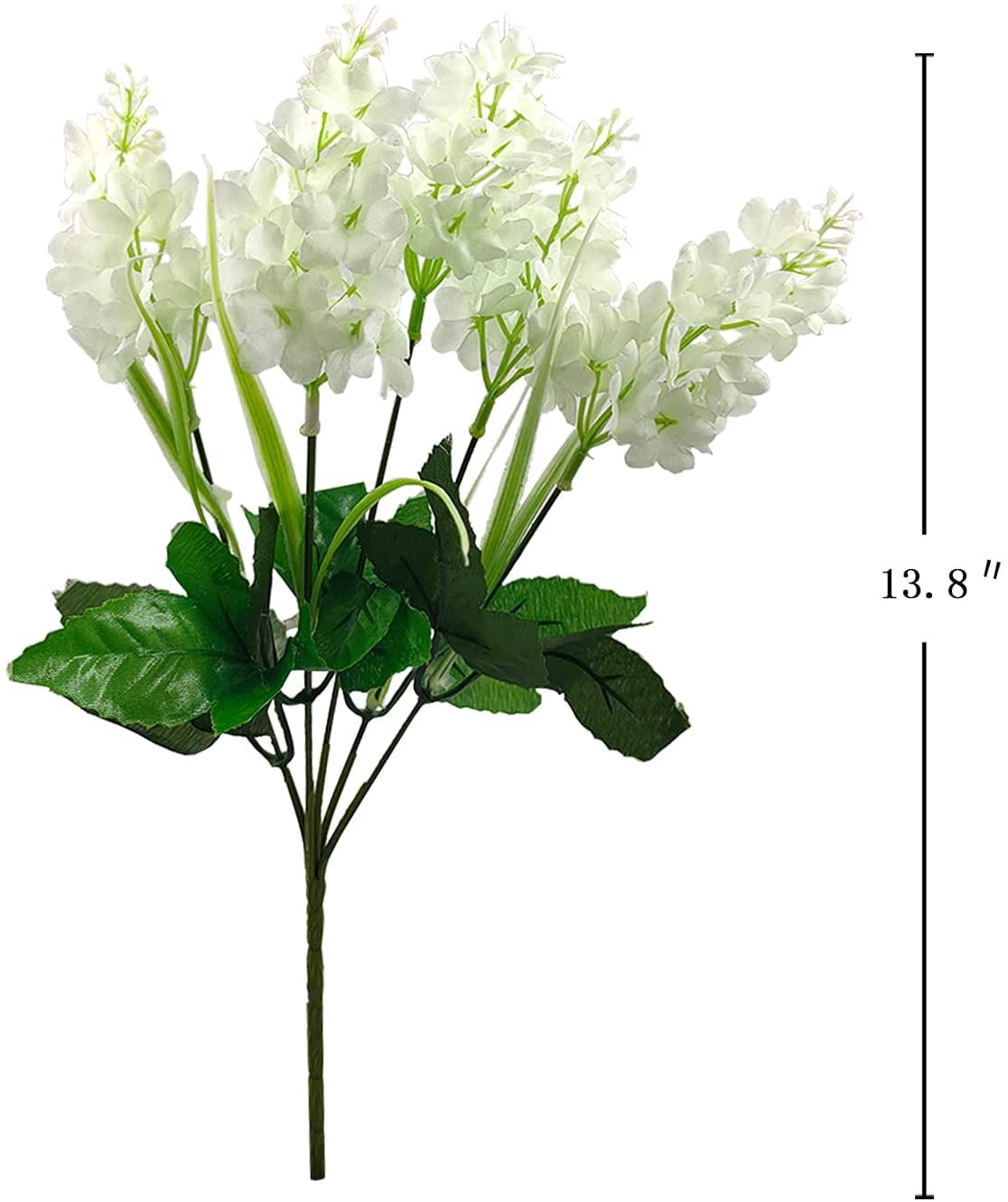 24 Pcs Artificial Wisteria Flowers for Outdoor 13.8'' Faux Hyacinth Flowers for Home Porch Decoration Fake Silk Floral for Wedding Spring Garden Fence Porch Outsides Decor, White