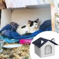 thumbnail image 1 of Caseta exterior para gatos, caseta cerrada para gatitos, refugio aislado e impermeable para gatos callejeros, nido para mascotas para patio o jardín M, 1 of 9