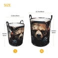 thumbnail image 3 of Balery Urban Bear With Headphones Cesta de ropa redonda con asas, impermeable, independiente, para ropa, juguetes, dormitorio y familia-Small, 3 of 6