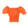 thumbnail image 2 of Manga abullonada elástica ajustada para mujer Hugo accesorio de modelo de acción Naranja miniatura de manga corta, 2 of 5