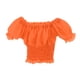 thumbnail image 2 of Manga abullonada elástica ajustada para mujer Hugo accesorio de modelo de acción Naranja miniatura de manga corta, 2 of 5