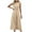 Beige, variant on Kaemgyyd Dress for Women Sleeveless Crew Neck Trendy Dresses Solid Tie Waist Ruched Mixi Cocktail Dress for Party