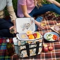 thumbnail image 5 of FORMRS Insulated Cooler Bag 24 Cans Capacity Soft Leakproof Lunch Box with Side Pockets, Whimsical Leaves, 5 of 7