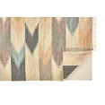 thumbnail image 2 of HomeRoots 511997 10 x 14 ft. Tan Blue & Orange Geometric Dhurrie Flatweave Handmade Rectangle Area Rug with Fringe, 2 of 4