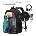 thumbnail image 2 of Yiaed Cartoon Art Skull Print Laptop Backpack,Business Travel Durable Laptops Backpack with USB Charging Port,Water Resistant College Computer Bag, 2 of 5
