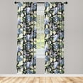 thumbnail image 3 of Ambesonne Floral Art Curtains, Night's Bouquet Ornament, Pair of 28"x63", Black Green and Violet Blue, 3 of 5